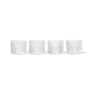 Ferm Living - Ripple Low Glasses Set Of 4 Clear - Dricksglas - Transparent