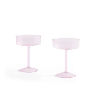 HAY - Tint Coupe Glass Set of 2 - Pink - Drinkglas - Rosa