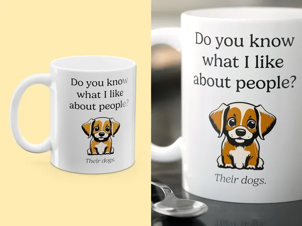 Mugg med Tryck - Do You Know What I Like About People? Their Dogs