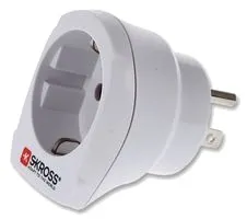 SKROSS Europa till USA jordad reseadapter, 15A, 110-125V, vit