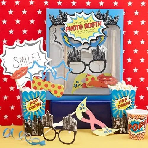 Photobooth kit - Pop Art Superhero Party